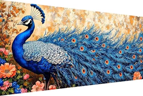 Blume Malen Nach Zahlen Erwachsene Gerahmt Pfau Malen Nach Zahlen XXL 80x160cm Paint by Numbers Adult mit Acrylfarben Set und 4 Pinsel Ölgemälde Leinwand Bastelset Geschenke und Heimdekoration -44hB von Zgcoyeo