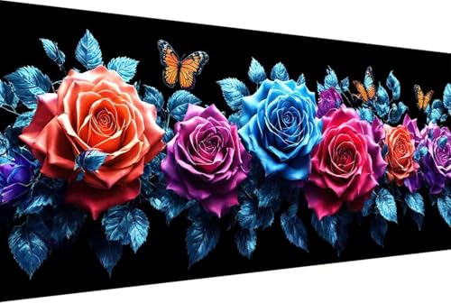 Blume Malen Nach Zahlen Erwachsene Gerahmt Schmetterling Malen Nach Zahlen XXL 80x160cm Paint by Numbers Adult mit Acrylfarben Set und 4 Pinsel Ölgemälde Leinwand Bastelset und Heimdekoration -4957 von Zgcoyeo