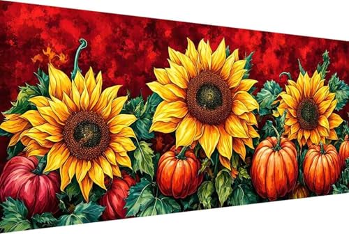 Blume Malen Nach Zahlen Erwachsene Gerahmt Sonnenblume Malen Nach Zahlen XXL 100x200cm Paint by Numbers Adult mit Acrylfarben Set und 4 Pinsel Ölgemälde Leinwand Bastelset und Heimdekoration -33rV von Zgcoyeo