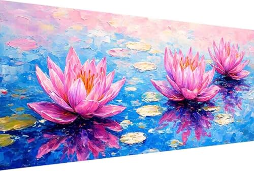 Blume Malen Nach Zahlen Erwachsene Rahmenlos Fluss Malen Nach Zahlen XXL 70x140cm Paint by Numbers Adult mit Acrylfarben Set und 4 Pinsel Ölgemälde Leinwand Bastelset Geschenke und Heimdekoration -85E von Zgcoyeo