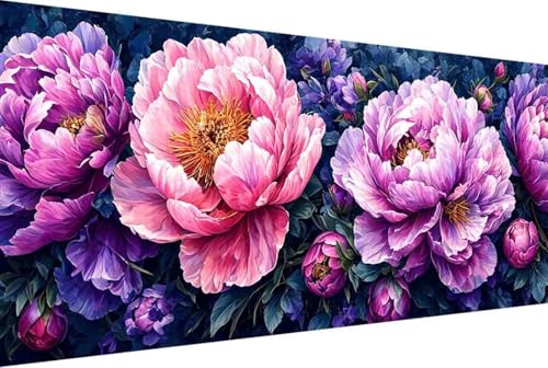 Blume Malen Nach Zahlen Erwachsene Rahmenlos Pfingstrose Malen Nach Zahlen Klein 30x60cm Paint by Numbers Adult mit Acrylfarben Set und 4 Pinsel Ölgemälde Leinwand Bastelset und Heimdekoration -44yP von Zgcoyeo