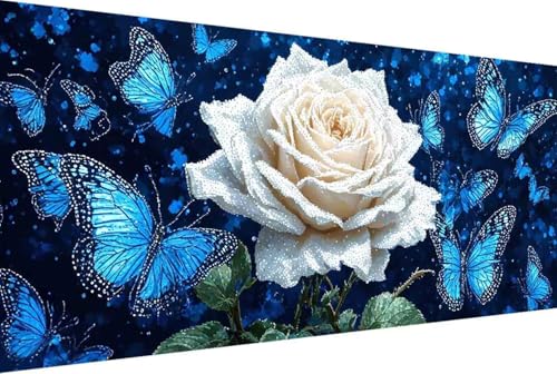 Blume Malen Nach Zahlen Erwachsene Rahmenlos Schmetterling Malen Nach Zahlen Klein 30x60cm Paint by Numbers Adult mit Acrylfarben Set und 4 Pinsel Ölgemälde Leinwand Bastelset Heimdekoration -77hM von Zgcoyeo