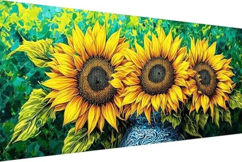 Blume Malen Nach Zahlen Erwachsene Rahmenlos Sonnenblume Malen Nach Zahlen XXL 100x200cm Paint by Numbers Adult mit Acrylfarben Set und 4 Pinsel Ölgemälde Leinwand Bastelset und Heimdekoration -78r8 von Zgcoyeo