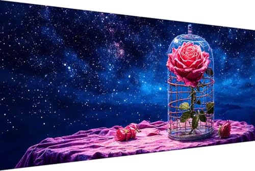 Blume Malen Nach Zahlen Erwachsene Rahmenlos Sternenhimmel Malen Nach Zahlen XXL 60x120cm Paint by Numbers Adult mit Acrylfarben Set und 4 Pinsel Ölgemälde Leinwand Bastelset und Heimdekoration -70rR von Zgcoyeo