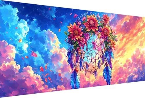 Blume Malen Nach Zahlen Erwachsene Rahmenlos TraumfäNger Malen Nach Zahlen Klein 30x60cm Paint by Numbers Adult mit Acrylfarben Set und 4 Pinsel Ölgemälde Leinwand Bastelset und Heimdekoration -73y8 von Zgcoyeo