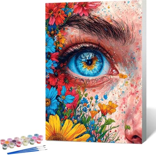 Blume Malen Nach Zahlen Frau Malen Nach Zahlen Erwachsene Rahmenlos Paint by Numbers Kit, DIY Malen Nach Zahlen Kinder mit Pinseln und Acrylfarben Painting, Geschenke und Heimdekoration 40x50 cm 6-4 von Zgcoyeo