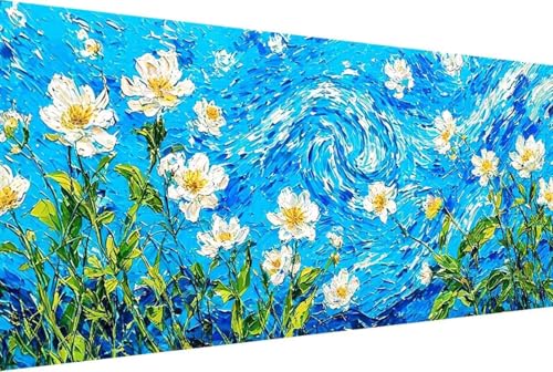 Blume Malen Nach Zahlen Landschaft Malen Nach Zahlen Erwachsene Gerahmt Paint by Numbers, mit Pinseln und Acrylfarben Leinwand Art Kits Paint by Numbers Adult Home Haus Deko Geschenke 100x200cm -3153 von Zgcoyeo