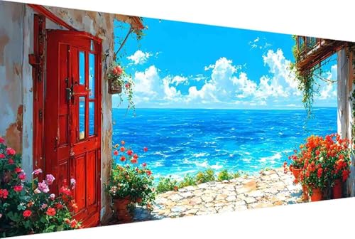 Blume Malen Nach Zahlen Landschaft Malen Nach Zahlen Erwachsene Gerahmt Paint by Numbers, mit Pinseln und Acrylfarben Leinwand Art Kits Paint by Numbers Adult Home Haus Deko Geschenke 100x200cm -4650 von Zgcoyeo