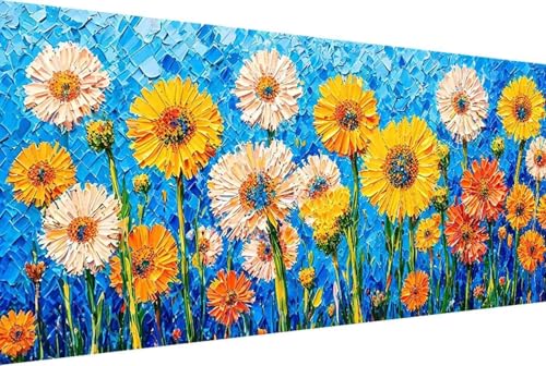 Blume Malen Nach Zahlen Landschaft Malen Nach Zahlen Erwachsene Rahmenlos Paint by Numbers, mit Pinseln und Acrylfarben Leinwand Art Kits Paint by Numbers Adult Home Haus Deko Geschenke 30x60cm -37y7 von Zgcoyeo