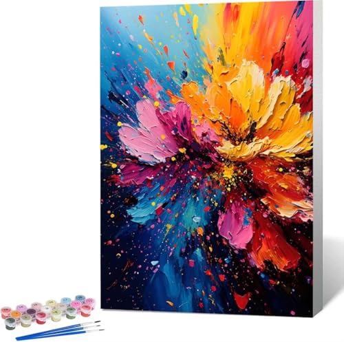 Blume Malen Nach Zahlen Landschaft Malen Nach Zahlen Erwachsene Rahmenlos Paint by Numbers Kit, DIY Malen Nach Zahlen Kinder mit Pinseln und Acrylfarben, Geschenke und Heimdekoration 100x135 cm 4-A von Zgcoyeo