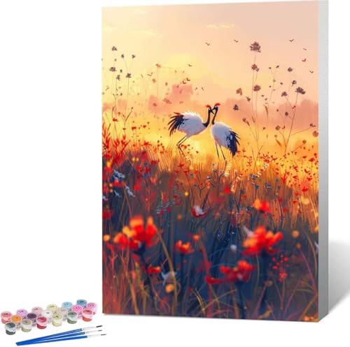 Blume Malen Nach Zahlen Landschaft Malen Nach Zahlen Erwachsene Rahmenlos Paint by Numbers Kit, DIY Malen Nach Zahlen Kinder mit Pinseln und Acrylfarben, Geschenke und Heimdekoration 100x135 cm R-K von Zgcoyeo