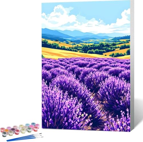 Blume Malen Nach Zahlen Landschaft Malen Nach Zahlen Erwachsene Rahmenlos Paint by Numbers Kit, DIY Malen Nach Zahlen Kinder mit Pinseln und Acrylfarben, Geschenke und Heimdekoration 100x135 cm Z-O von Zgcoyeo