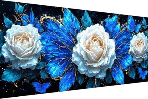 Blume Malen Nach Zahlen Rose Malen Nach Zahlen Erwachsene Gerahmt Paint by Numbers, mit Pinseln und Acrylfarben Leinwand Art Kits Paint by Numbers Adult für Geschenke und Home Haus Deko 30x60cm -11rJ von Zgcoyeo