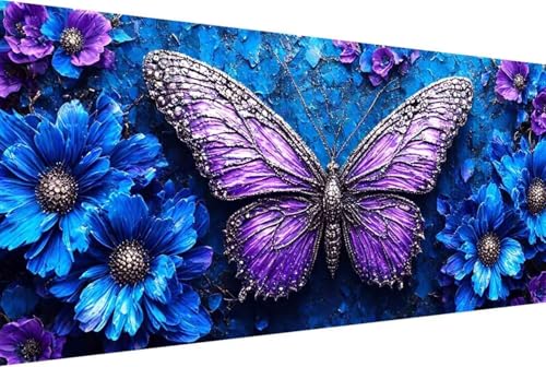 Blume Malen Nach Zahlen Schmetterling Malen Nach Zahlen Erwachsene Gerahmt Paint by Numbers, mit Pinseln und Acrylfarben Leinwand Art Kits Paint by Numbers Adult Home Haus Deko Geschenke 40x80cm -40k3 von Zgcoyeo