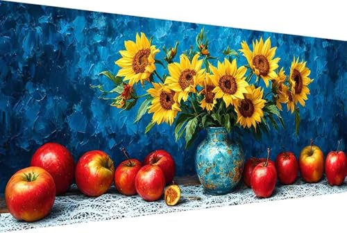 Blume Malen Nach Zahlen Sonnenblume Malen Nach Zahlen Erwachsene Rahmenlos Paint by Numbers, mit Pinseln und Acrylfarben Leinwand Art Kits Paint by Numbers Adult Home Haus Deko Geschenke 30x60cm -48h0 von Zgcoyeo