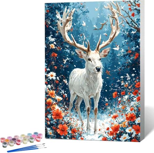 Blume Malen Nach Zahlen Tier Malen Nach Zahlen Erwachsene Rahmenlos Paint by Numbers Kit, DIY Malen Nach Zahlen Kinder mit Pinseln und Acrylfarben, für Geschenke und Heimdekoration 100x135 cm Y-J von Zgcoyeo