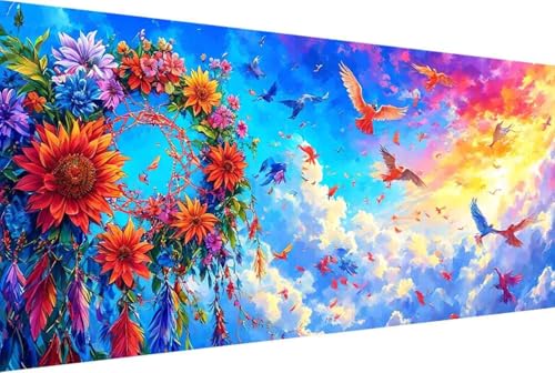 Blume Malen Nach Zahlen TraumfäNger Malen Nach Zahlen Erwachsene Rahmenlos Paint by Numbers, mit Pinseln und Acrylfarben Leinwand Art Kits Paint by Numbers Adult Home Haus Deko Geschenke 30x60cm -5r2 von Zgcoyeo