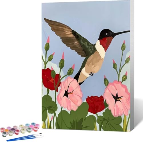 Blume Malen Nach Zahlen Vogel Malen Nach Zahlen Erwachsene Rahmenlos Paint by Numbers Kit, DIY Malen Nach Zahlen Kinder mit Pinseln und Acrylfarben, für Geschenke und Heimdekoration 100x135 cm C-P von Zgcoyeo