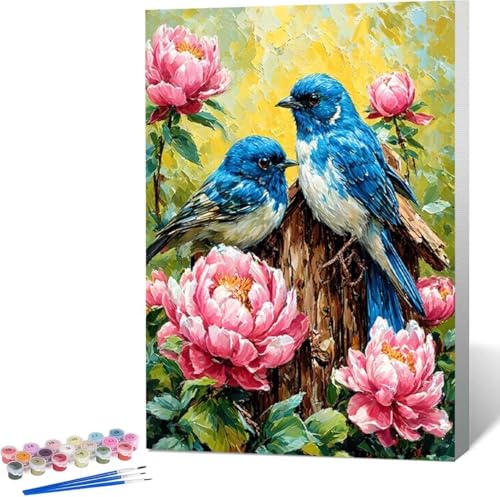 Blume Malen Nach Zahlen Vogel Malen Nach Zahlen Erwachsene Rahmenlos Paint by Numbers Kit, DIY Malen Nach Zahlen Kinder mit Pinseln und Acrylfarben, für Geschenke und Heimdekoration 100x135 cm E-2 von Zgcoyeo