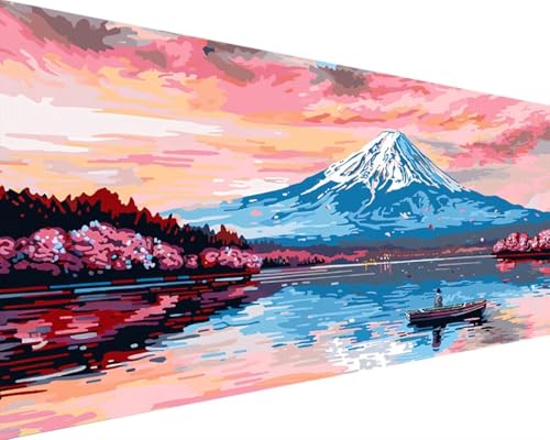 Diamond Painting Berg Fuji Diamond Painting Bilder Kinder, Landschaft Diamond Painting Erwachsene Groß XXL 100x200cm, 5D Quadrat Diamond Art Stickerei Basteln, Wandzimmer Deko Schlafzimmer 3-N-2 von Zgcoyeo