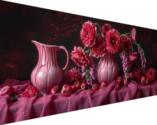 Diamond Painting Blume Diamond Painting Bilder Kinder, Vase Diamond Painting Erwachsene Groß XXL 80x160cm, 5D Quadrat Diamond Art Stickerei Kreuzstich Basteln, Wandzimmer Deko Schlafzimmer D-5-N von Zgcoyeo