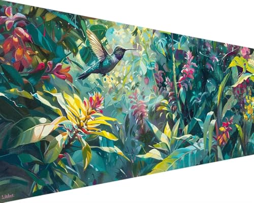 Diamond Painting Blume Diamond Painting Bilder Kinder, Vogel Diamond Painting Erwachsene Groß XXL 70x140cm, 5D Quadrat Diamond Art Stickerei Kreuzstich Basteln, Wandzimmer Deko Schlafzimmer 4-6-5 von Zgcoyeo