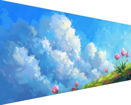 Diamond Painting Blume Diamond Painting Bilder Kinder, Wolke Diamond Painting Erwachsene Groß XXL 100x200cm, 5D Quadrat Diamond Art Stickerei Kreuzstich Basteln, Wandzimmer Deko Schlafzimmer G-Q-F von Zgcoyeo