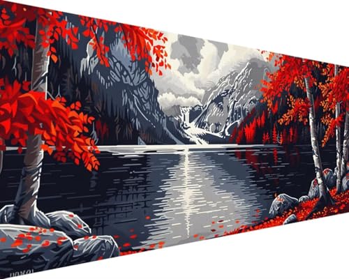 Diamond Painting Landschaft Diamond Painting Bilder Kinder, Herbst Diamond Painting Erwachsene Groß XXL 70x140cm, 5D Quadrat Diamond Art Stickerei Kreuzstich Set, Wandzimmer Deko Schlafzimmer V-E-I von Zgcoyeo