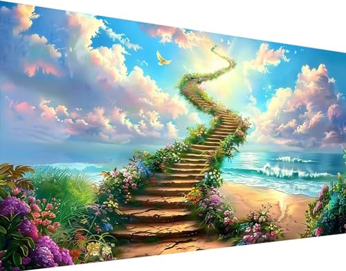 Diamond Painting Leiter zum Himmel Diamond Painting Bilder Kinder, Landschaft Diamond Painting Erwachsene Groß XXL 60X120CM, 5D Diamond Art Stickerei Kreuzstich Basteln, Wandzimmer Deko Schlafzimmer von Zgcoyeo