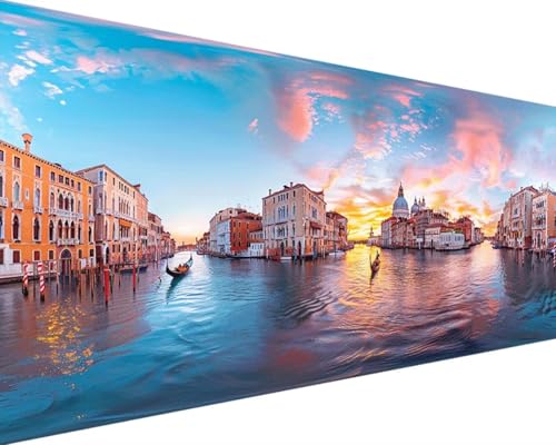 Diamond Painting Venedig Diamond Painting Bilder Kinder, Italien Diamond Painting Erwachsene Groß XXL 60x120cm, 5D Quadrat Diamond Art Stickerei Kreuzstich Basteln, Wandzimmer Deko Schlafzimmer Z-4-9 von Zgcoyeo