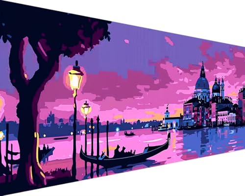 Diamond Painting Venedig Diamond Painting Bilder Kinder, Wasserstadt Diamond Painting Erwachsene Groß XXL 30x60cm, 5D Quadrat Diamond Art Stickerei Kreuzstich Set, Wandzimmer Deko Schlafzimmer N-D-A von Zgcoyeo