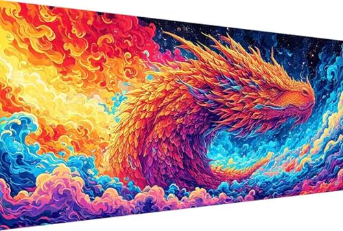 Drachen Malen Nach Zahlen Wolke Malen Nach Zahlen Erwachsene Gerahmt Paint by Numbers Kit, DIY Malen Nach Zahlen Kinder mit Pinseln und Acrylfarben, Heimdekoration Geschenke für Frauen 100x200cm -wH36 von Zgcoyeo