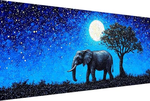 Elefant Malen Nach Zahlen Sternenhimmel Malen Nach Zahlen Erwachsene Gerahmt Paint by Numbers, mit Pinseln und Acrylfarben Leinwand Kits Paint by Numbers Adult Home Haus Deko Geschenke 30x60cm -23h6 von Zgcoyeo