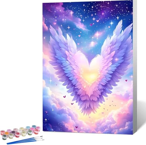 Engel Malen Nach Zahlen Sternenhimmel Malen Nach Zahlen Erwachsene Rahmenlos Paint by Numbers Kit, DIY Malen Nach Zahlen Kinder mit Pinseln und Acrylfarben, Geschenke und Heimdekoration 100x135 cm 6-Z von Zgcoyeo