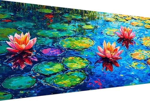 Fluss Malen Nach Zahlen Blume Malen Nach Zahlen Erwachsene Rahmenlos Paint by Numbers, mit Pinseln und Acrylfarben Leinwand Art Kits Paint by Numbers Adult Geschenke und Home Haus Deko 60x120cm -77h6 von Zgcoyeo