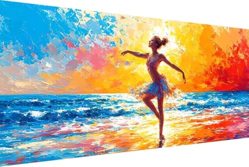 Frau Malen Nach Zahlen Ballett Malen Nach Zahlen Erwachsene Rahmenlos Paint by Numbers, mit Pinseln und Acrylfarben Leinwand Art Kits Paint by Numbers Adult Geschenke und Home Haus Deko 30x60cm -24y9 von Zgcoyeo