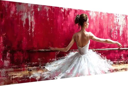 Frau Malen Nach Zahlen Ballett Malen Nach Zahlen Erwachsene Rahmenlos Paint by Numbers, mit Pinseln und Acrylfarben Leinwand Art Kits Paint by Numbers Adult Geschenke und Home Haus Deko 30x60cm -775G von Zgcoyeo