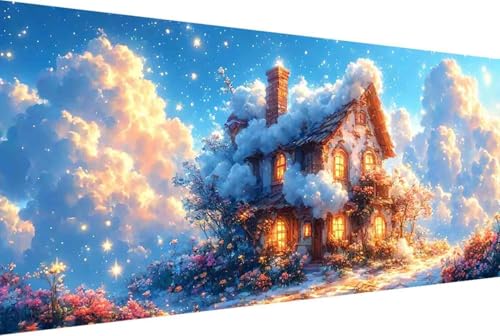 Karikatur Malen Nach Zahlen Haus Malen Nach Zahlen Erwachsene Rahmenlos Paint by Numbers, mit Pinseln und Acrylfarben Leinwand Art Kits Paint by Numbers Adult Geschenke und Home Haus Deko 30x60cm -3r0 von Zgcoyeo