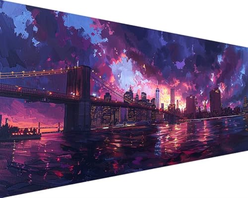 Landschaft Diamond Painting Set, 5D Diamond Painting BrüCke Daiments Painting Erwachsene Groß 70x140cm, Quadrat Diamond Art Painting Kinder Stickerei Kreuzstich Set, Wandzimmer Deko Aesthetic C-0-4 von Zgcoyeo