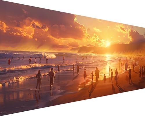 Landschaft Diamond Painting Set, 5D Diamond Painting Sonnenuntergang Daiments Painting Erwachsene Groß 70x140cm, Quadrat Diamond Art Painting Kinder Stickerei Kreuzstich Set, Wandzimmer Deko 1-V-8 von Zgcoyeo