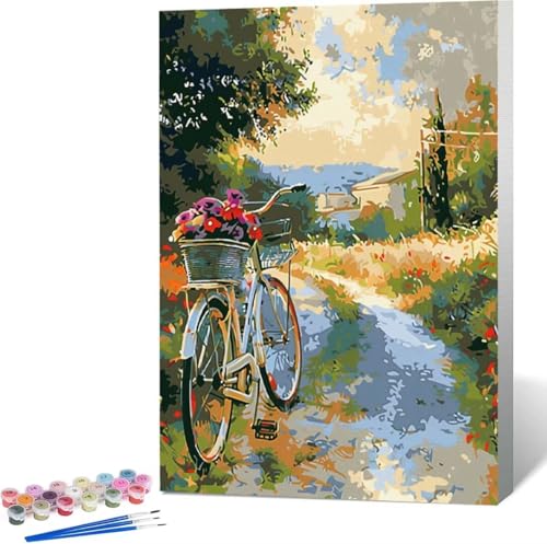 Landschaft Malen Nach Zahlen Auto Malen Nach Zahlen Erwachsene Rahmenlos Paint by Numbers Kit, DIY Malen Nach Zahlen Kinder mit Pinseln und Acrylfarben, für Geschenke und Heimdekoration 100x135 cm M-W von Zgcoyeo