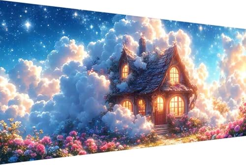 Landschaft Malen Nach Zahlen Blume Malen Nach Zahlen Erwachsene Gerahmt Paint by Numbers, mit Pinseln und Acrylfarben Leinwand Art Kits Paint by Numbers Adult Home Haus Deko Geschenke 40x80cm -12rA von Zgcoyeo