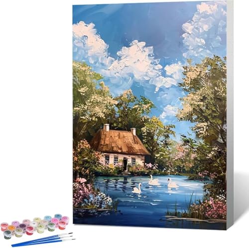 Landschaft Malen Nach Zahlen Blume Malen Nach Zahlen Erwachsene Rahmenlos Paint by Numbers Kit, DIY Malen Nach Zahlen Kinder mit Pinseln und Acrylfarben, Geschenke und Heimdekoration 100x135 cm 4-9 von Zgcoyeo