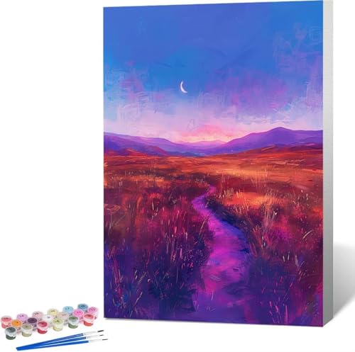 Landschaft Malen Nach Zahlen Blume Malen Nach Zahlen Erwachsene Rahmenlos Paint by Numbers Kit, DIY Malen Nach Zahlen Kinder mit Pinseln und Acrylfarben, Geschenke und Heimdekoration 100x135 cm H-0 von Zgcoyeo