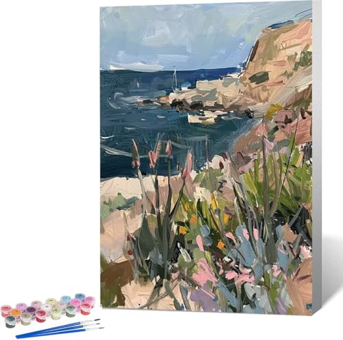 Landschaft Malen Nach Zahlen Blume Malen Nach Zahlen Erwachsene Rahmenlos Paint by Numbers Kit, DIY Malen Nach Zahlen Kinder mit Pinseln und Acrylfarben, Geschenke und Heimdekoration 100x135 cm K-0 von Zgcoyeo