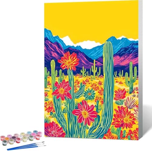 Landschaft Malen Nach Zahlen Blume Malen Nach Zahlen Erwachsene Rahmenlos Paint by Numbers Kit, DIY Malen Nach Zahlen Kinder mit Pinseln und Acrylfarben, Geschenke und Heimdekoration 100x135 cm V-4 von Zgcoyeo