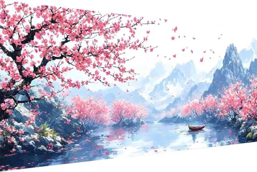 Landschaft Malen Nach Zahlen Blume Malen Nach Zahlen Erwachsene Rahmenlos Paint by Numbers Kit, DIY Malen Nach Zahlen Kinder mit Pinseln und Acrylfarben, für Geschenke und Heimdekoration 60x120cm -wC4 von Zgcoyeo