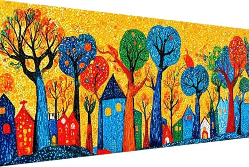 Landschaft Malen Nach Zahlen Erwachsene Gerahmt Baum Malen Nach Zahlen Klein 30x60cm Paint by Numbers Adult mit Acrylfarben Set und 4 Pinsel Ölgemälde Leinwand Bastelset Heimdekoration Geschenke -14r1 von Zgcoyeo