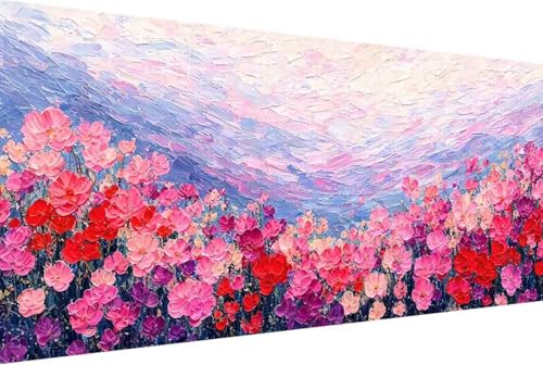 Landschaft Malen Nach Zahlen Erwachsene Gerahmt Blume Malen Nach Zahlen Klein 40x80cm Paint by Numbers Adult mit Acrylfarben Set und 4 Pinsel Ölgemälde Leinwand Bastelset und Heimdekoration -435F von Zgcoyeo