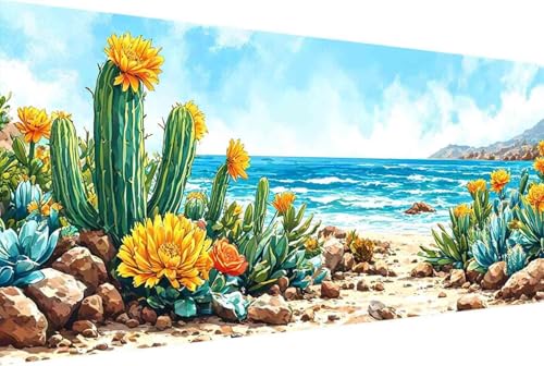 Landschaft Malen Nach Zahlen Erwachsene Gerahmt Blume Malen Nach Zahlen XXL 80x160cm Paint by Numbers Adult mit Acrylfarben Set und 4 Pinsel Ölgemälde Leinwand Bastelset Heimdekoration Geschenke -45rS von Zgcoyeo